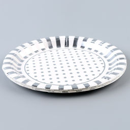 Тарелка бумажная Горох, в наборе 6 шт., цвет серебро - Страна карнавалия фото 3