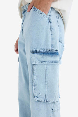 %100 Pamuk Relax Fit Rahat Kesim Geni_ Pa_a Kargo Cepli Jean Pantolon - Defacto фото 8
