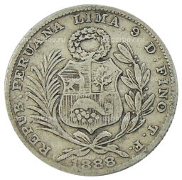 1/5 соль 1888 года Перу
