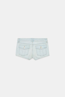 TRF MID-WAIST BELT LOOP DENIM BERMUDA SHORTS - Zara фото 30