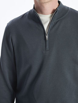 Dik Yaka Uzun Kollu Erkek Triko Kazak