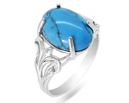 Кольцо из серебра бирюза пресс., СПН4050