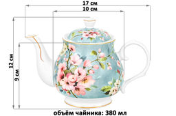 Чайник 380 мл 17*10*12 см Яблоневый цвет на голубом NEW BONE CHINA - Elan gallery фото 2