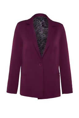 Koyu Mor Regular Astar Detayl? Dokuma Blazer Ceket TWOAW20CE0316