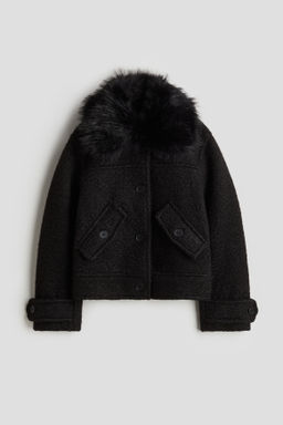 Chaqueta con cuello efecto pelo