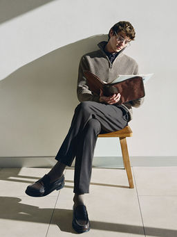 Fermuarl? Dik Yaka Erkek Triko Kazak