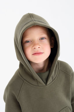 Худи удлиненное с начесом, хаки - Inzibe фото 6