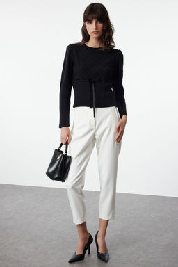 Siyah Kurdele/Fiyonk Detayl? Triko Kazak TWOAW25KZ00225 - Trendyolmilla фото 2