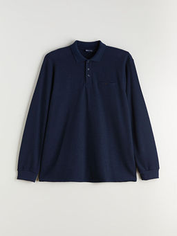 B?y?k Beden Polo Yaka Erkek Sweatshirt
