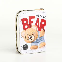Кошелёк на молнии BEAR, маленький, белый