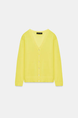CHAQUETA PUNTO FINO / Amarillo