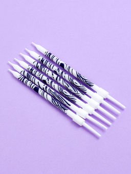 Цена за 2 шт. Свечи для торта Волнистые линии, 6 шт., белый с фиолетовым - Страна карнавалия фото 4