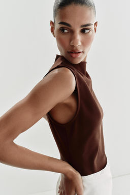 VESTIDO MIDI COMBINADO FORNITURA / Marr?n / Crudo - Zara фото 5