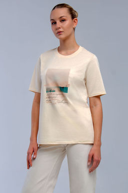 Арт. 31139 Футболка женская 44-52 (5 шт) Цвет:светло-бежевый - Калинка фото 3