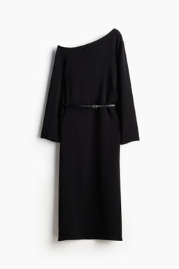Vestido de un hombro con cinturon - H&m фото 8