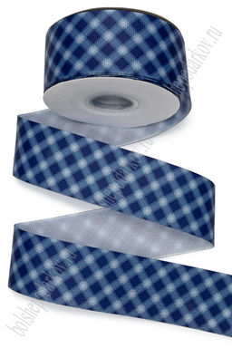 Лента репсовая 4 см*25 ярд с рисунком "Клетка" SF-7224, №246