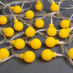 Гирлянда Нить 5 м с насадками Шарики жёлтые, IP20, прозрачная нить, 30 LED, свечение жёлтое, 8 режимов, 220 В - Luazon lighting фото 2