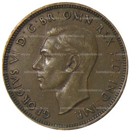 Монета 1/2 пенни 1938 года Австралия