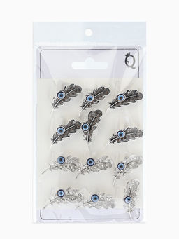 Цена за 12 шт. Брошь-оберег «Пёрышко с глазиком», МИКС