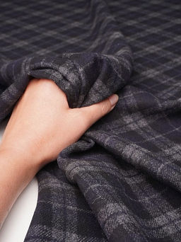 Шерсть пальтово-костюмная Твид Клетка двойная цв.серый/черный, ш.1.5м, шерсть-50%, п/э-50% - Купава фото 8