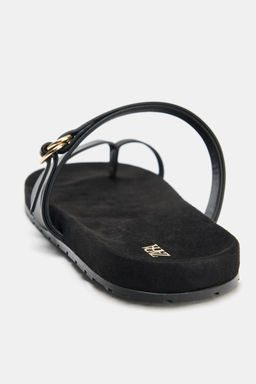 SANDALIA PLANA TIRAS PIEL / Negro - Zara фото 6