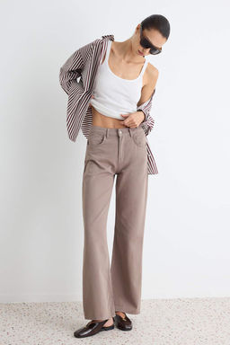 Vizon %100 Pamuk Y_ksek Bel Wide Leg Jeans TWOAW27JE00108 - Trendyolmilla фото 3