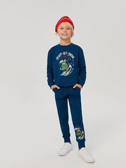 Beli Lastikli Y?lba?? Temal? Erkek ?ocuk Jogger E?ofman Alt?