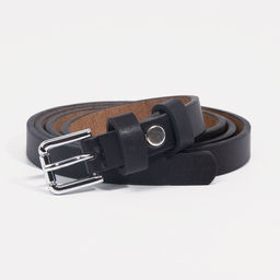 Ремень женский, ширина 1,3 см, винт, пряжка металл, цвет чёрный