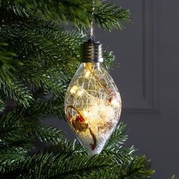 Ёлочный шар Снежные нити, 5 LED, от батареек, свечение тёплое белое - Luazon lighting фото 6