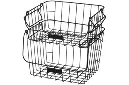 Набор 2 корзин 29,5*22*13 см + 31,5*22*21 см  Черный с ручками, металл - Elan gallery фото 3