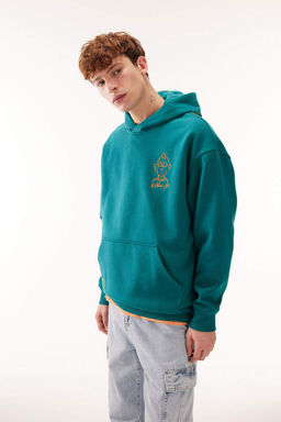 Толстовка оверсайз с капюшоном и принтом на спине Keith Haring - Defacto фото 3