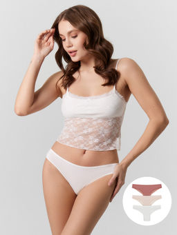 Цена за 2 штуки! Трусы бразилиана женские в наборе, 3 шт