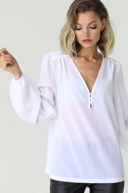 Блузка с глубоким вырезом - Looklikecat фото 2