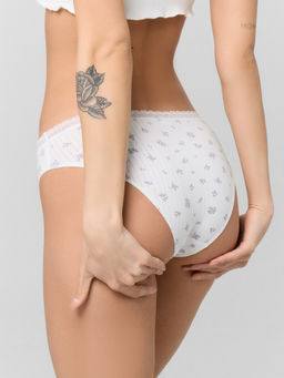 Цена за 2 штуки! Трусы женские белые с цветочным принтом - Mark formelle фото 5