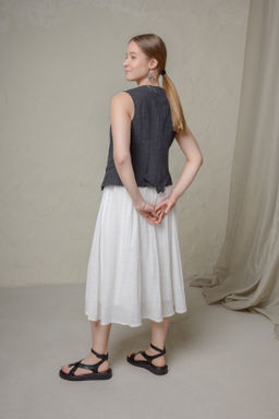 100% ЛЁН стильный жилет полуприлегающий