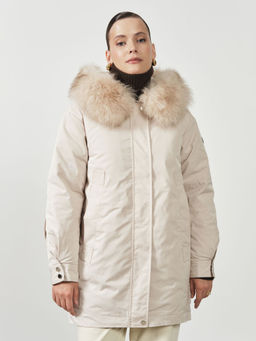 Пальто плащевое 32081 светло-бежевое