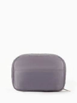 Косметичка дорожная на молнии с карманом, на подкладке, серая