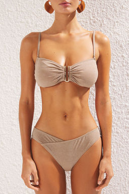 TRENDYOLMILLA Vizon Straplez Aksesuarl? Simli Regular Core Bikini Tak?m? TBESS25BT00108 фото 3