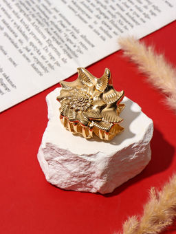 Цена за 6 шт. Краб для волос "Лейла море" раковина, 6 см, золото