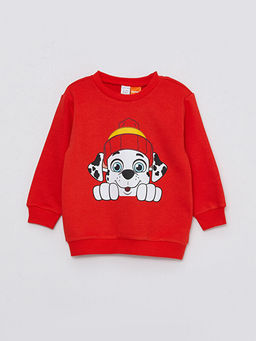 Bisiklet Yaka Uzun Kollu Paw Patrol Bask?l? Erkek Bebek Sweatshirt ve Pantolon 2li Tak?m - Waikiki фото 2