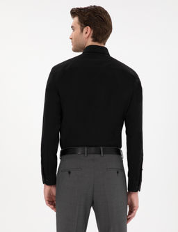 Siyah Regular Fit Uzun Kollu Basic G_mlek