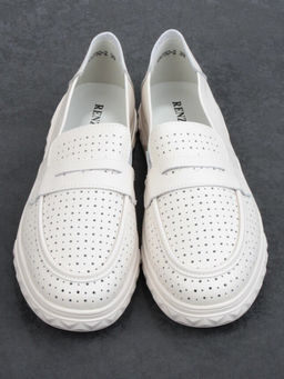 03-DXT50-2 BEIGE Лоферы женские (натуральная кожа)