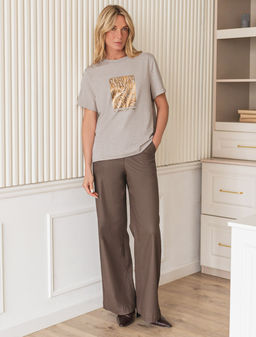 Футболка из премиального хлопка с авторским принтом - Vilatte фото 5