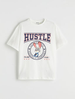 Bisiklet Yaka Zootopia Bask?l? K?z ?ocuk Ti??rt