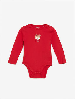 Bisiklet Yaka Uzun Kollu Bask?l? K?z Bebek ??t??tl? Bodysuit 2li