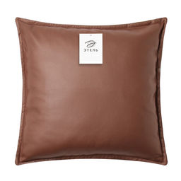 Наволочка декоративная Этель кожзам 45х45 см, коричневый  фото 4