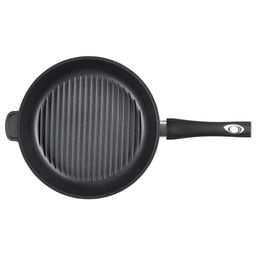 Сковорода-гриль с тефлоновым покрытием д28см Классик, h7см, s0,4см, ручка из термостойкого пластика (Россия) - Домашняя мода фото 2