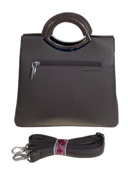 Женская сумка из искусственной кожи, цвет серо коричневый - Greta фото 2