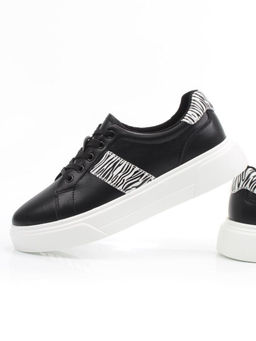 03-YC523-1 BLACK Полуботинки спортивные женские (натуральная кожа)