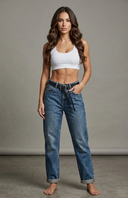 K13558 Джинсы Багги палаццо СИНИЙ